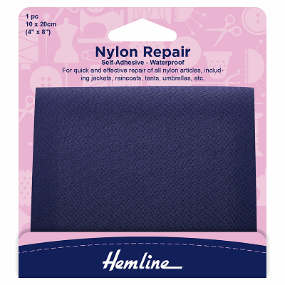H689.NAVY Self Adhesive Nylon Repair Patch: Navy - 10 x 20cm